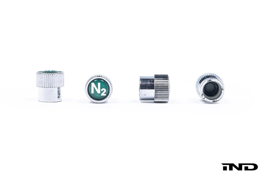 BMW Nitrogen Valve Stem Cap Set Silver AutoTecknic USA