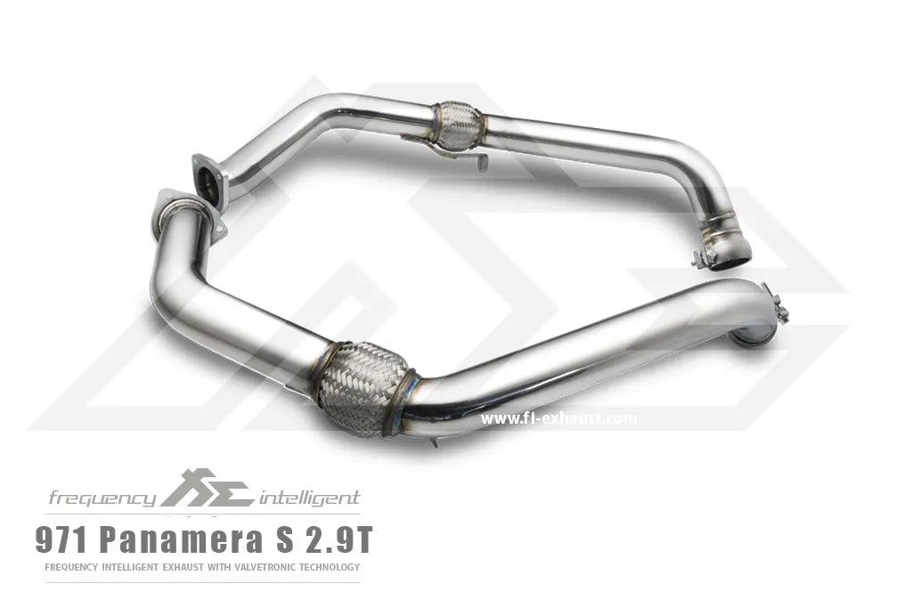 Fi Exhaust Front Pipe + Mid X-Pipe + Valvetronic Muffler + Quad Silver Tips Retains OEM Valve Settings - No Remote - Porsche 971 Panamera S 2.9TT | 2017-2024