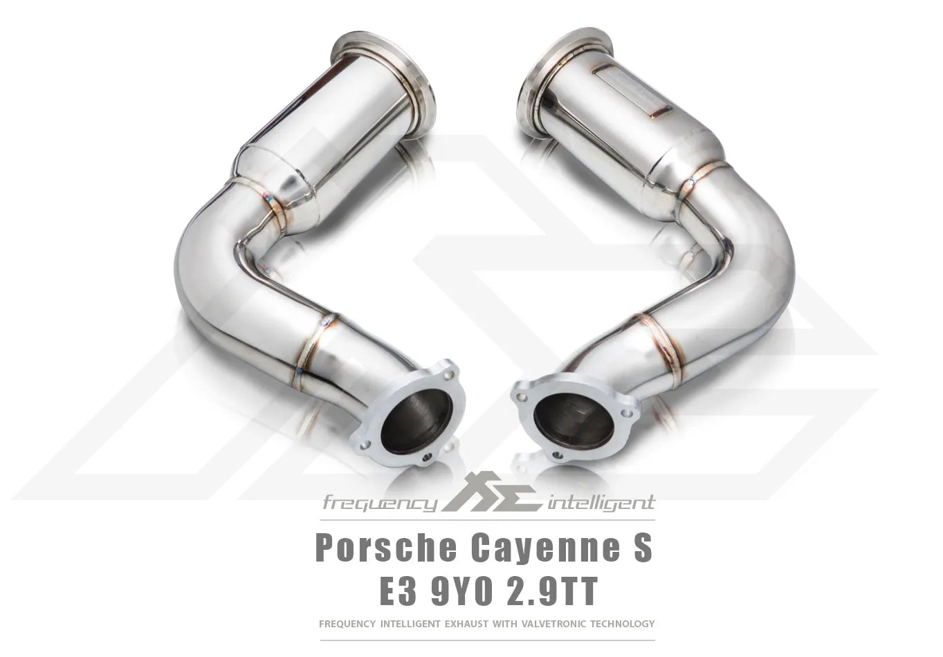 Fi Exhaust Front Pipe + Mid X-Pipe + Valvetronic Muffler + Quad Silver Tips + Fi PRO App Remote OBDII - Porsche 9YA.1 Cayenne S 2.9TT | 2018-2023