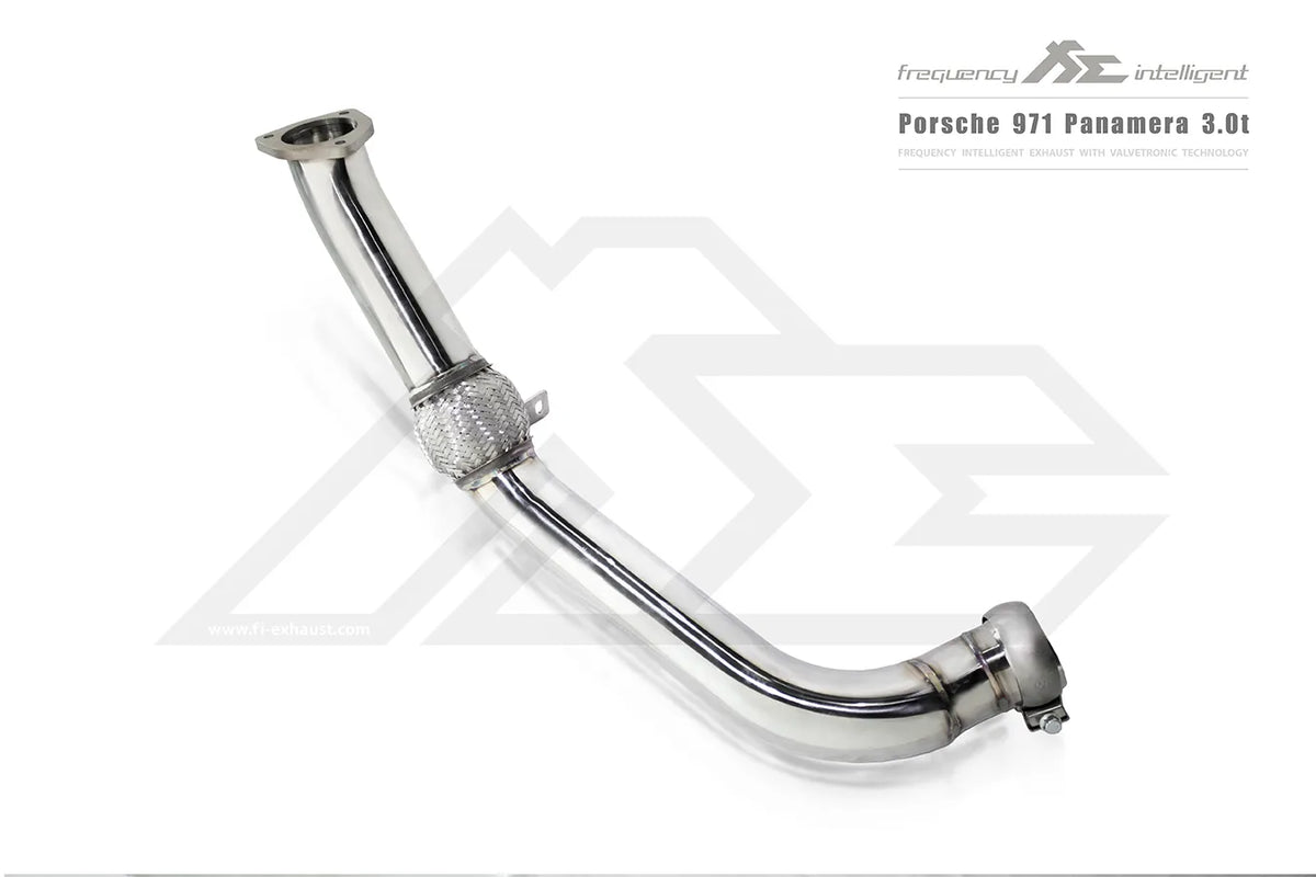 Fi Exhaust 2nd Catless Downpipe + Mid X-Pipe + Valvetronic Muffler + Quad Silver Tips Retains OEM Valve Settings - No Remote - Porsche 971 Panamera 3.0T | 2017-2024