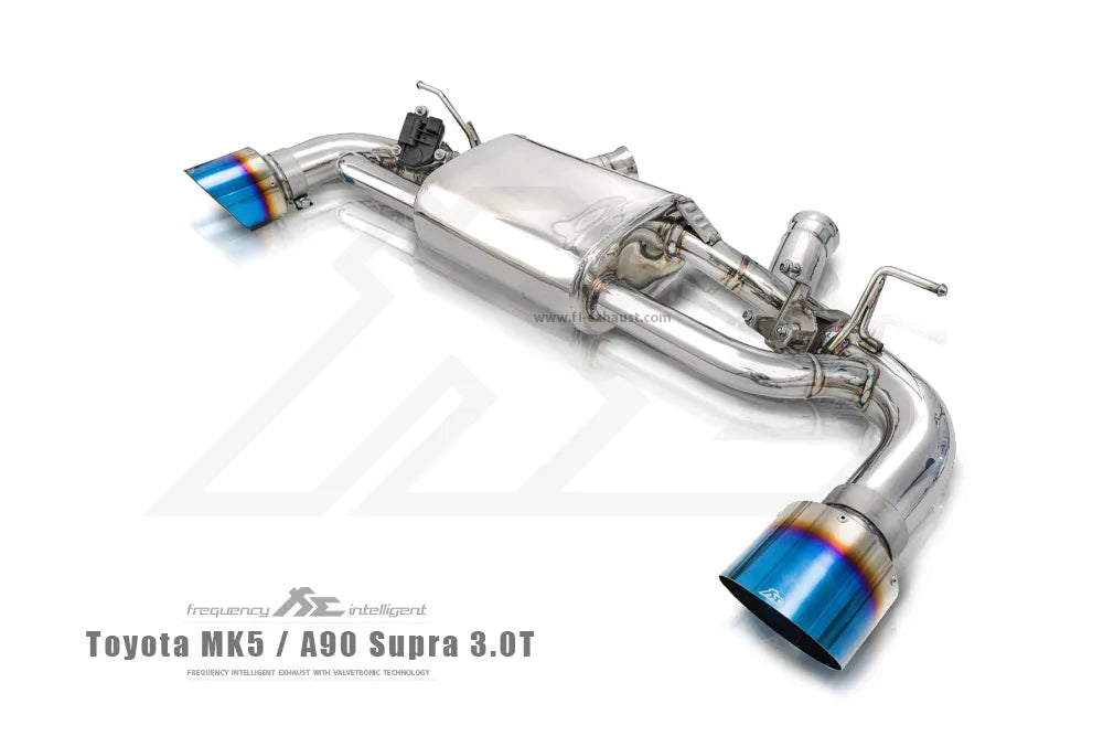 Fi Exhaust Front Pipe + Mid Pipe + Valvetronic Muffler + Dual Silver Tips Retains OEM Valve Settings - No Remote - Toyota MK5 A90 Supra | 89mm Ultimate Power Version | 3.0T B58 | 2020+