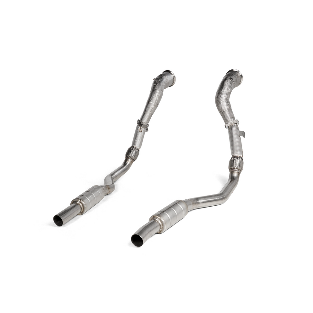 Akrapovic Stainless Evolution Catted Downpipe / Link Pipe Set - Audi C8 RS6 / RS7