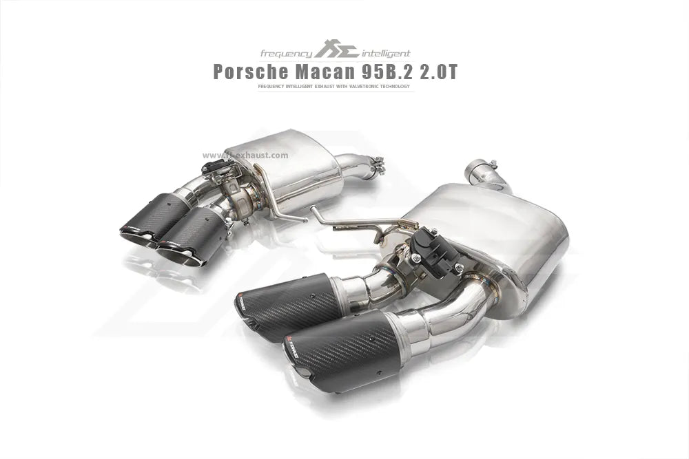 Fi Exhaust Mid Y-Pipe + Valvetronic Muffler + Quad Silver Tips + Fi PRO App Remote OBDII - Porsche 95B.2 Macan 2.0T 2019-2021