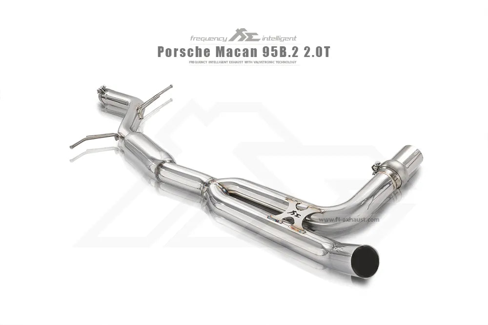Fi Exhaust Mid Y-Pipe + Valvetronic Muffler + Quad Silver Tips + Fi PRO App Remote OBDII - Porsche 95B.2 Macan 2.0T 2019-2021