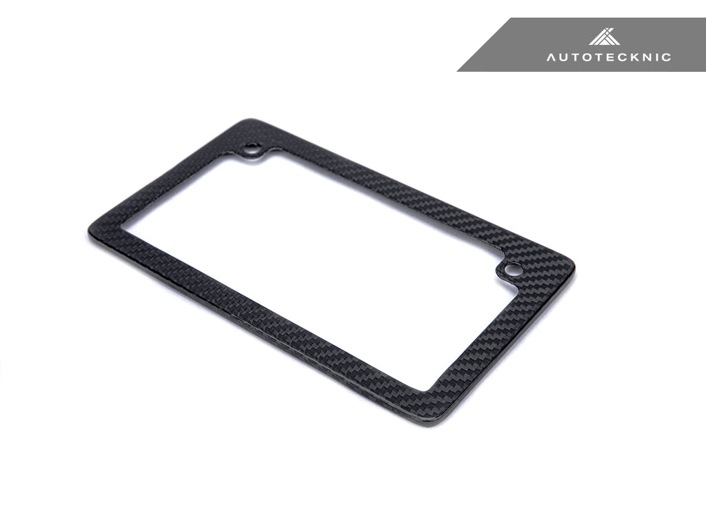 AutoTecknic Dry Carbon Fiber Motorcycle License Plate Frame