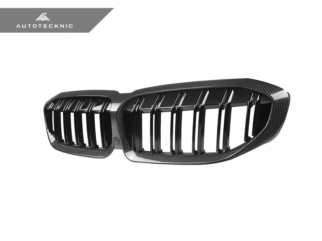 AutoTecknic Dry Carbon Fiber Dual-Slats Front Grilles - G20 3-Series Pre-LCI