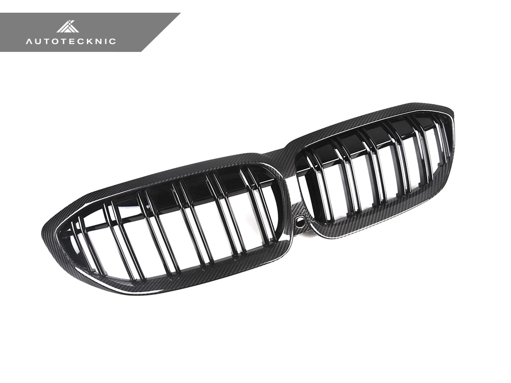 AutoTecknic Dry Carbon Fiber Dual-Slats Front Grilles - G20 3-Series Pre-LCI