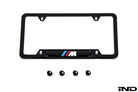 Genuine BMW M Logo Black Stainless License Plate Frame - Front view