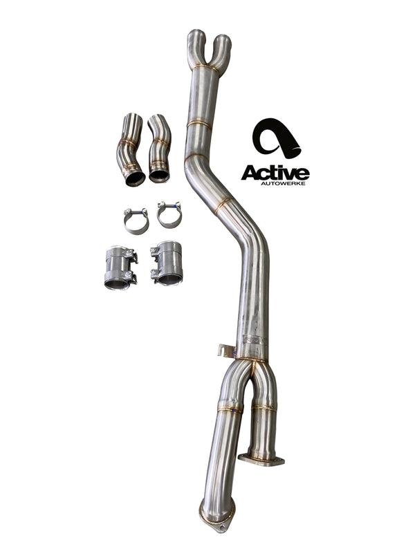 Active Autowerke Signature Single Mid-Pipe with G-Brace - G8X M3 / M4