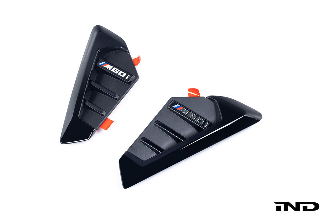 ECLAY Kit Finiture Prese D'Aria Paraurti Posteriore Per BMW X6 G06 M Sport 2019-2022 – Glossy Black, Spoiler E Splitter