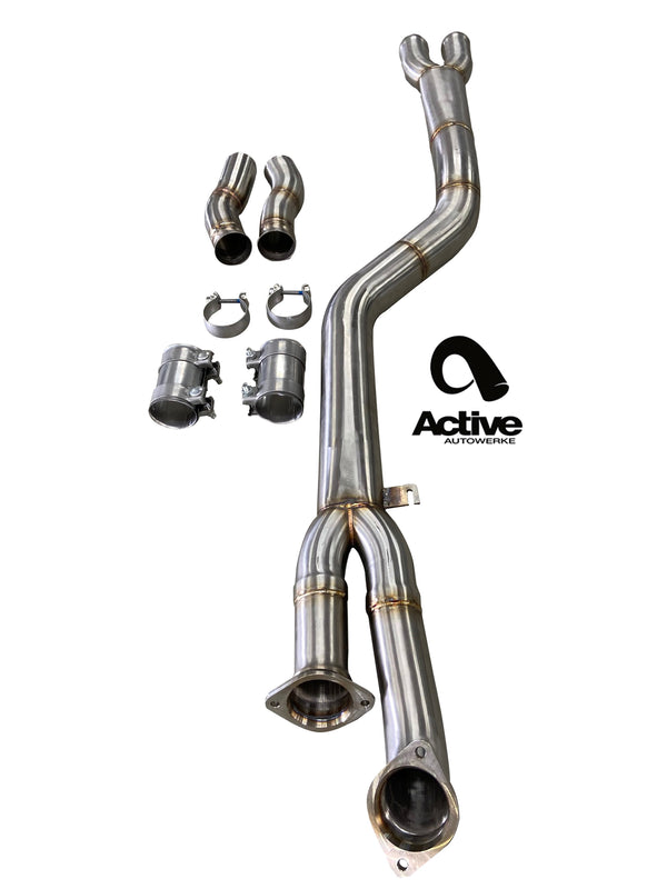 Active Autowerke Signature Single Mid-Pipe with G-Brace - G8X M3 / M4