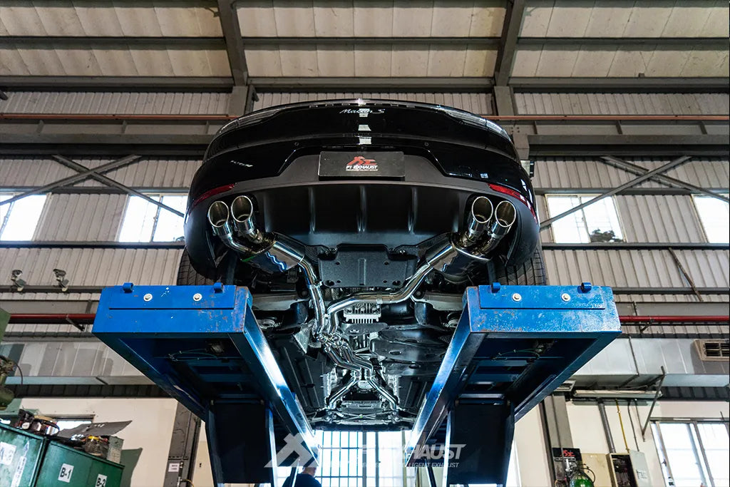 Fi Exhaust Front Pipe + Mid X-Pipe + Valvetronic Muffler + Quad Silver Tips + Fi PRO App Remote OBDII - Porsche 95B.2 Macan S 2019-2020