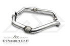 Fi Exhaust Front Pipe + Mid X-Pipe + Valvetronic Muffler + Quad Silver Tips Retains OEM Valve Settings - No Remote - Porsche 971 Panamera S 2.9TT | 2017-2024