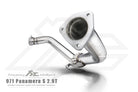 Fi Exhaust Front Pipe + Mid X-Pipe + Valvetronic Muffler + Quad Silver Tips Retains OEM Valve Settings - No Remote - Porsche 971 Panamera S 2.9TT | 2017-2024