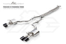 Fi Exhaust Front Pipe + Mid X-Pipe + Valvetronic Muffler + Quad Silver Tips Retains OEM Valve Settings - No Remote - Porsche 971 Panamera Turbo/GTS | 2017-2024