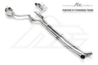 Fi Exhaust Front Pipe + Mid X-Pipe + Valvetronic Muffler + Quad Silver Tips Retains OEM Valve Settings - No Remote - Porsche 971 Panamera Turbo/GTS | 2017-2024