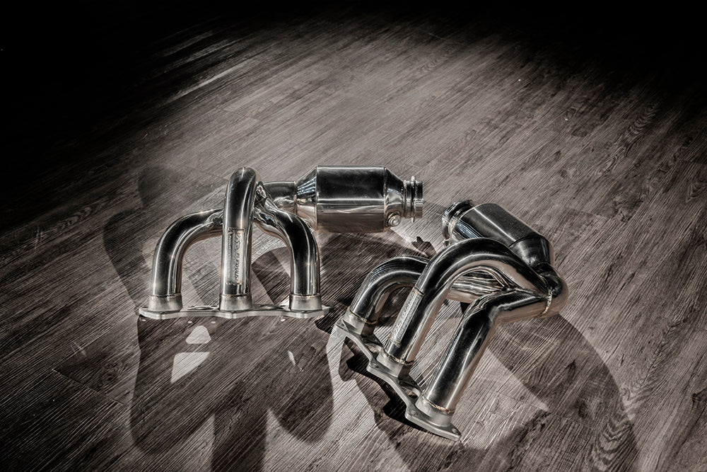 Fi Exhaust Valvetronic Titanium Muffler + Dual Tips with Carbon Fiber Ceramic Coating Black Stainless Insert Retains OEM Valve Settings - No Remote - Porsche 991.1/ 991.2 GT3/ RS 2013-2019