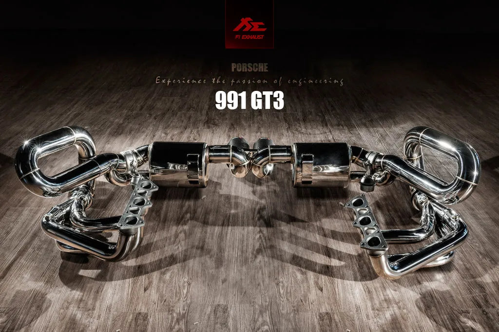 Fi Exhaust Valvetronic Muffler + Dual Silver Tips Retains OEM Valve Settings - No Remote - Porsche 991.1/ 991.2 GT3/ RS 2013-2019