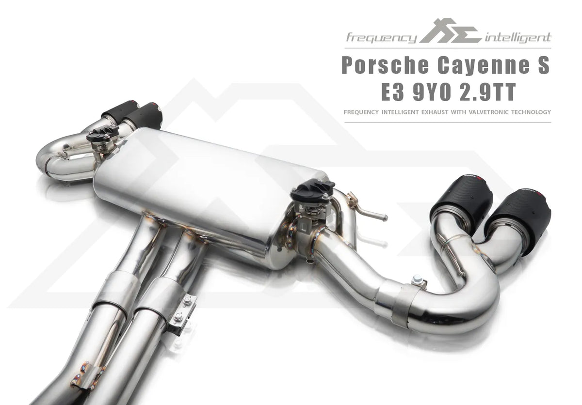 Fi Exhaust Front Pipe + Mid X-Pipe + Valvetronic Muffler + Quad Silver Tips + Fi PRO App Remote OBDII - Porsche 9YA.1 Cayenne S 2.9TT | 2018-2023