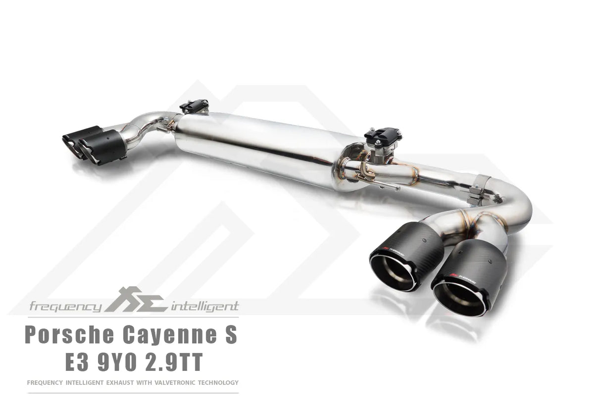 Fi Exhaust Front Pipe + Mid X-Pipe + Valvetronic Muffler + Quad Silver Tips + Fi PRO App Remote OBDII - Porsche 9YA.1 Cayenne S 2.9TT | 2018-2023