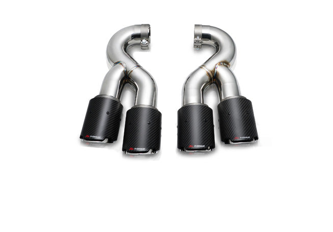 Fi Exhaust Front Pipe + Mid Y-Pipe + Valvetronic Muffler + Quad Silver Tips + Fi PRO App Remote OBDII - Porsche 9YA.1/ 9YA.2 Cayenne 3.0T 2018-Up