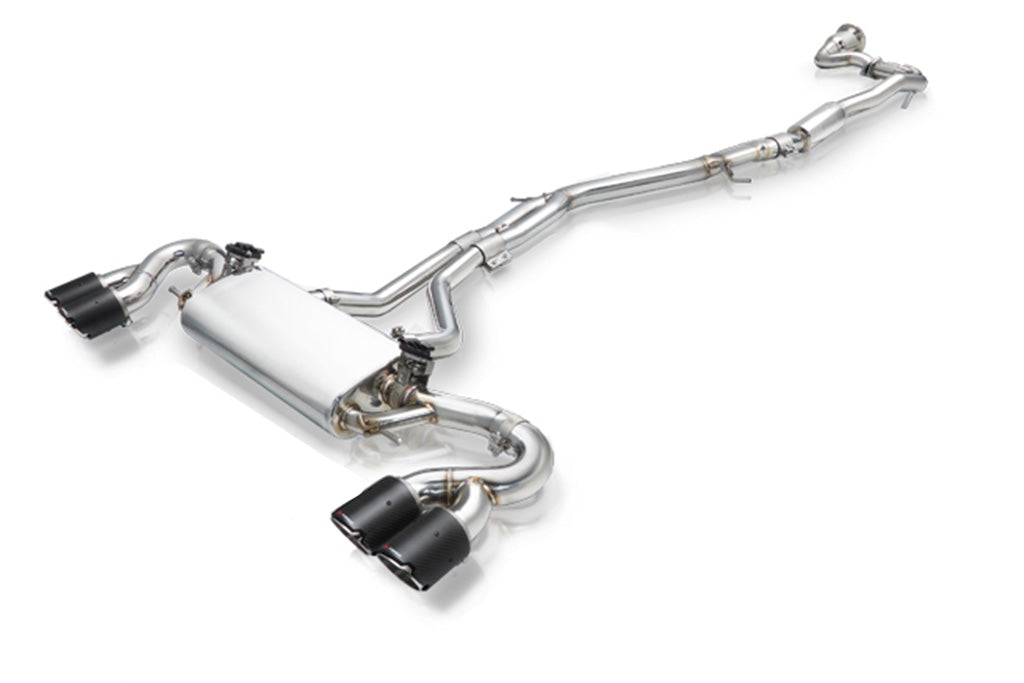 Fi Exhaust Front Pipe + Mid Y-Pipe + Valvetronic Muffler + Quad Silver Tips + Fi PRO App Remote OBDII - Porsche 9YA.1/ 9YA.2 Cayenne 3.0T 2018-Up