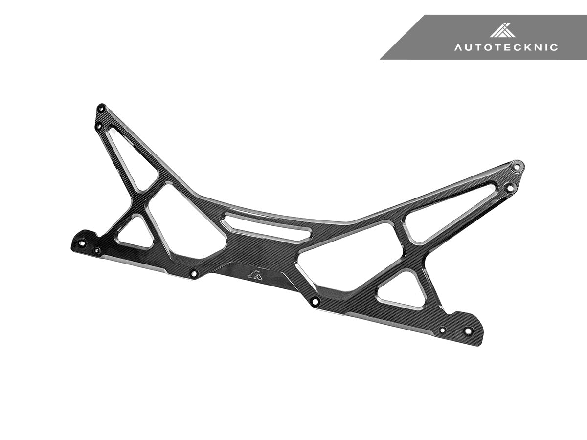 AutoTecknic Dry Carbon Strut Brace - Angle View - Pre-Preg Dry Carbon Fiber