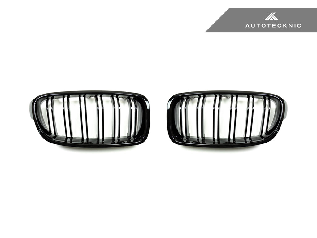 AutoTecknic Dual-Slats Glazing Black Front Grille Set - F30 3-Series