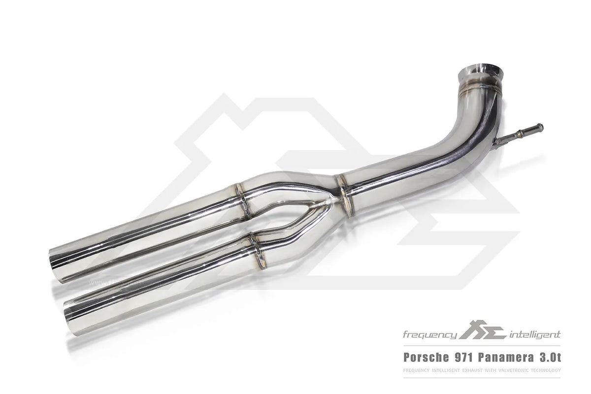 Fi Exhaust 2nd Catless Downpipe + Mid X-Pipe + Valvetronic Muffler + Quad Silver Tips Retains OEM Valve Settings - No Remote - Porsche 971 Panamera 3.0T | 2017-2024