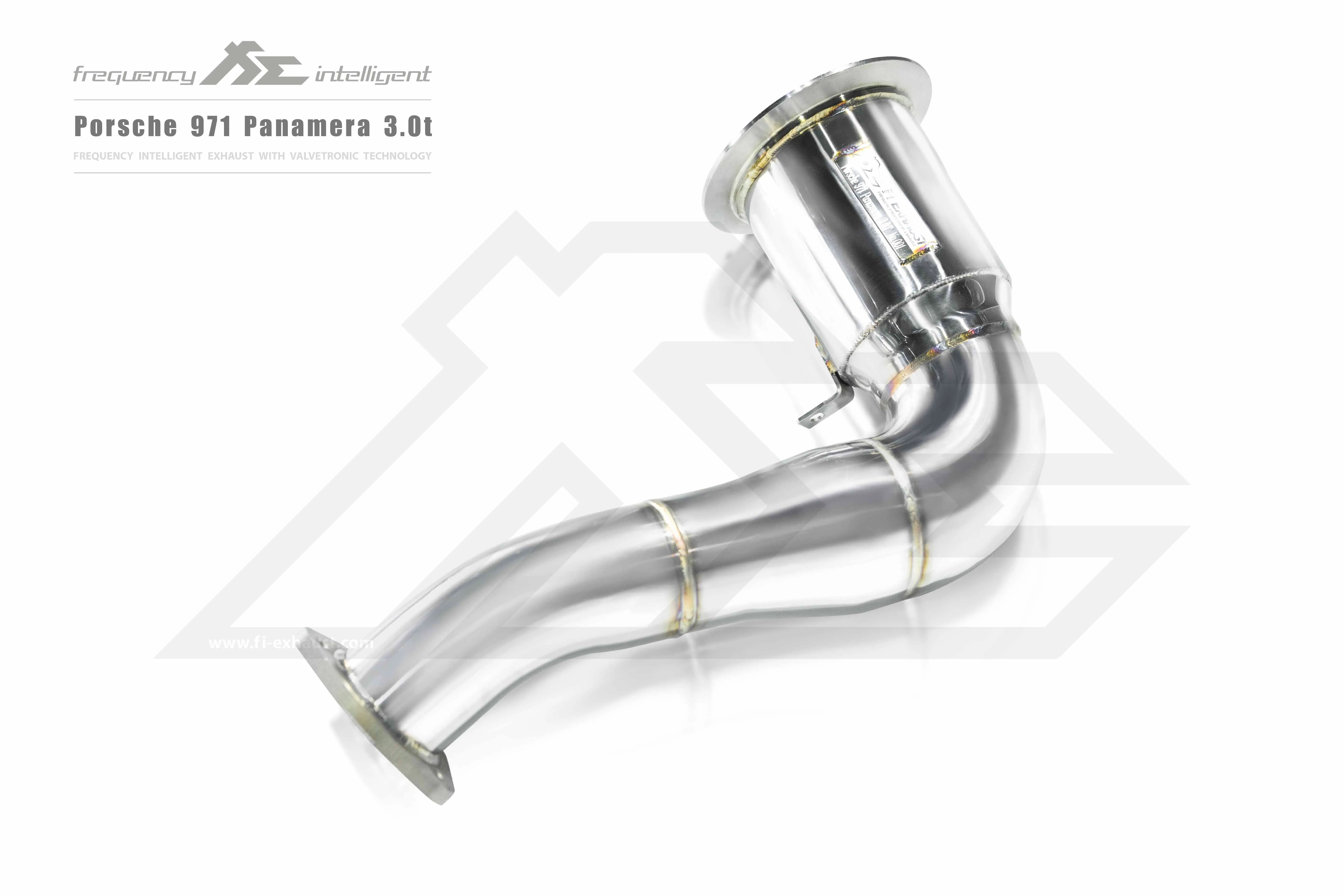 Fi Exhaust 2nd Catless Downpipe + Mid X-Pipe + Valvetronic Muffler + Quad Silver Tips Retains OEM Valve Settings - No Remote - Porsche 971 Panamera 3.0T | 2017-2024