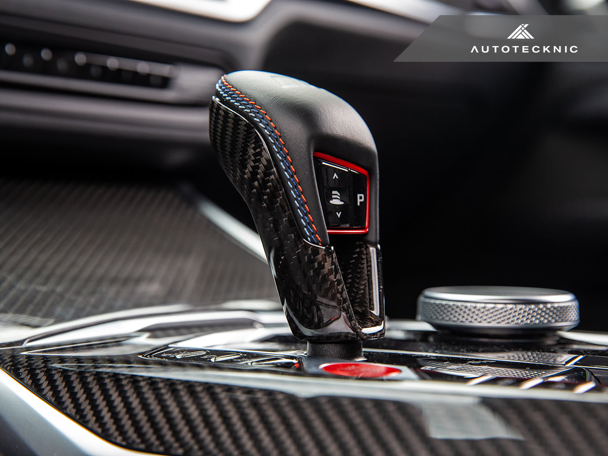 carbon fiber gear AutoTecknic Dry Carbon Gear Selector Cover - G8X M3/ M4