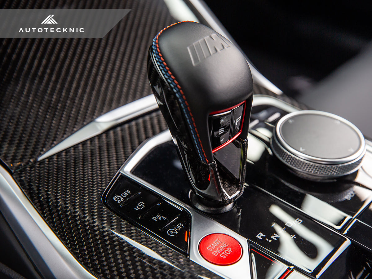 bmw gear shifter AutoTecknic Dry Carbon Gear Selector Cover - G8X M3/ M4