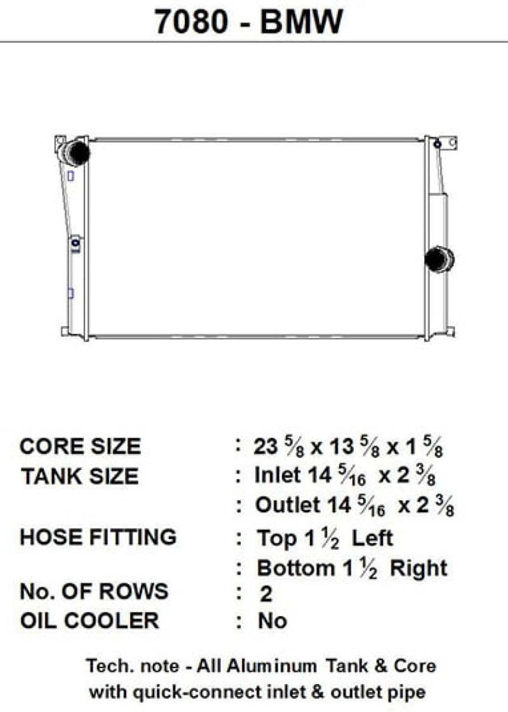 CSF BMW 2 Seires F22/F23 / BMW 3 Series F30/F31/F34 / BMW 4 Series F32/F33/F36 M/T Radiator