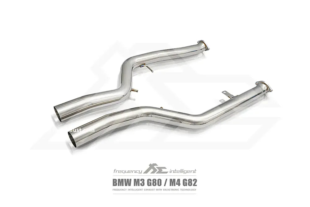 Fi Exhaust Front Pipe + Mid X-Pipe + Valvetronic Muffler + Quad Silver Tips Retains OEM Valve Settings - No Remote - BMW G80 M3/G82 M4 | 3.0TT S58 | 2021+