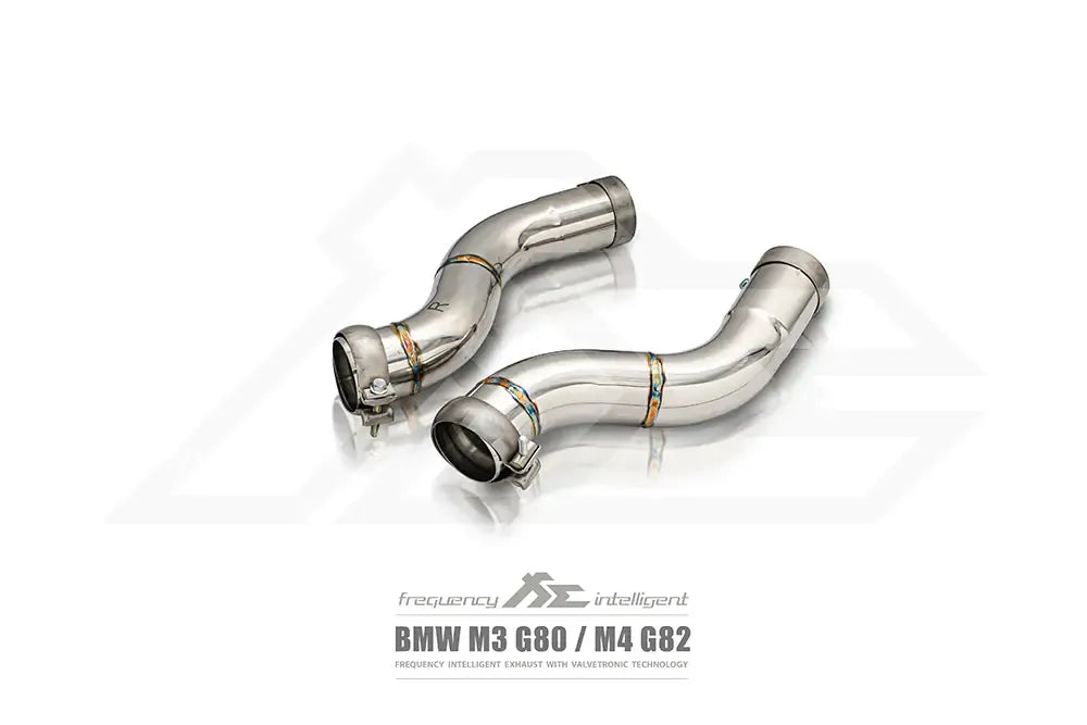 Fi Exhaust Front Pipe + Mid X-Pipe + Valvetronic Muffler + Quad Silver Tips Retains OEM Valve Settings - No Remote - BMW G80 M3/G82 M4 | 3.0TT S58 | 2021+