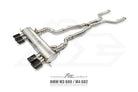 Fi Exhaust Front Pipe + Mid X-Pipe + Valvetronic Muffler + Quad Silver Tips Retains OEM Valve Settings - No Remote - BMW G80 M3/G82 M4 | 3.0TT S58 | 2021+