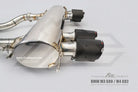 Fi Exhaust Front Pipe + Mid X-Pipe + Valvetronic Muffler + Quad Silver Tips Retains OEM Valve Settings - No Remote - BMW G80 M3/G82 M4 | 3.0TT S58 | 2021+