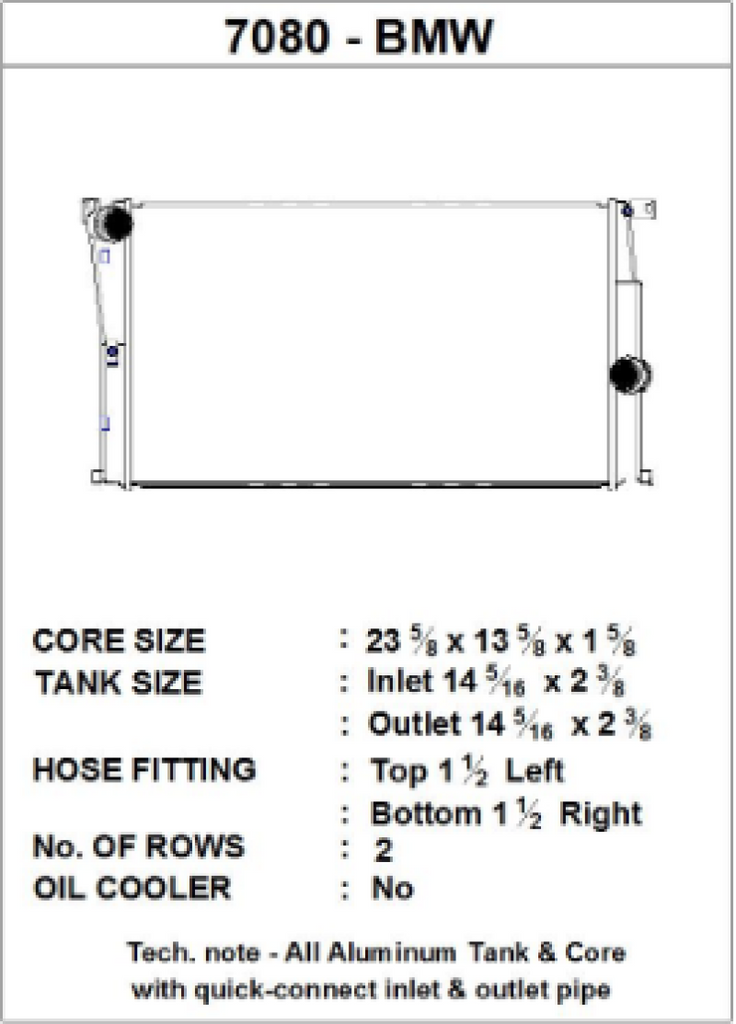 CSF BMW 2 Seires F22/F23 / BMW 3 Series F30/F31/F34 / BMW 4 Series F32/F33/F36 M/T Radiator