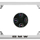 Genuine BMW Laser Slimline License Plate Frame with M Logo Valve Stem Caps - Polished Silver