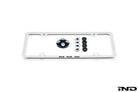 Genuine BMW Laser Slimline License Plate Frame with BMW Roundel Valve Stem Caps - Polished Silver