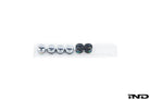 Genuine BMW Laser Slimline License Plate Frame with BMW Roundel Valve Stem Caps - Frame Closeup