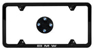 Genuine BMW Laser Slimline License Plate Frame with BMW Roundel Valve Stem Caps - Satin Black Frame