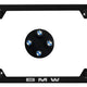 Genuine BMW Laser Slimline License Plate Frame with BMW Roundel Valve Stem Caps - Satin Black