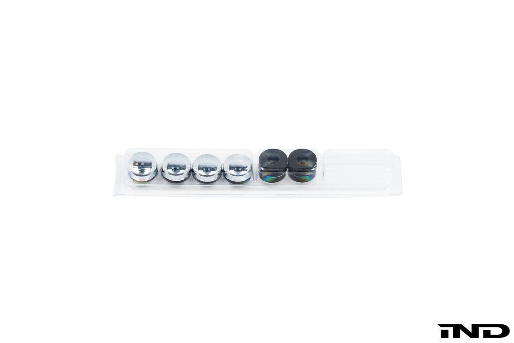 Genuine BMW License Plate Frame Finishing Cap Set - Stainless - Cap Detail