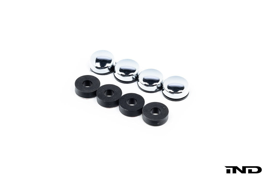 Genuine BMW License Plate Frame Finishing Cap Set - Stainless - Package View