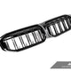 AutoTecknic Dual-Slats Gloss Black Front Grille - BMW G20 3-Series LCI