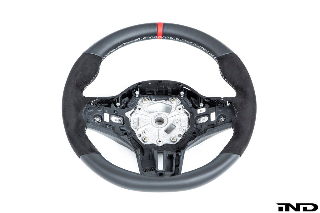 BMW M Performance G-Chassis Steering Wheel - Red Stripe + Silver Grey Stitching - AutoTecknic USA