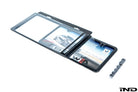 BMW Nameplate Black Stainless License Plate Frame side profile showing frame edge thickness - Universal