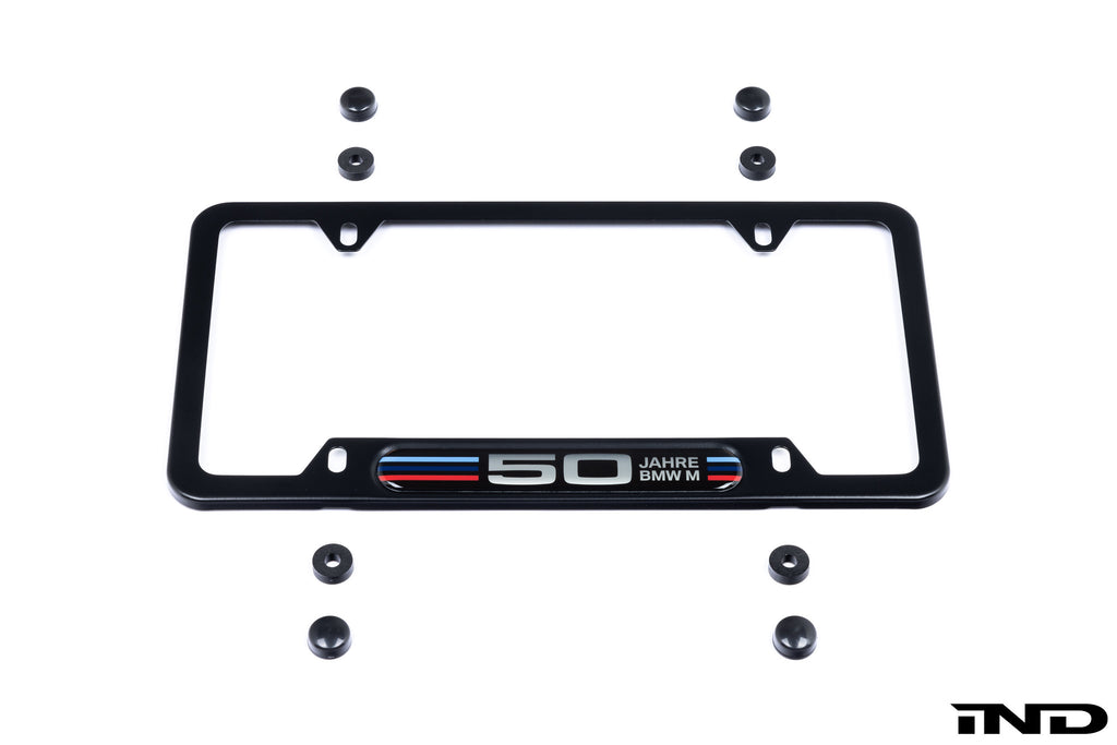Genuine BMW 50th Anniversary M License Plate Frame side view