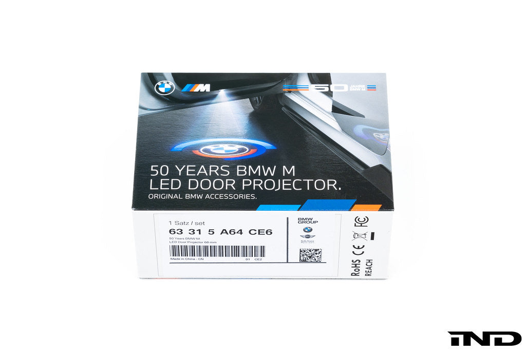 Genuine BMW 50 Years M LED Door Light Projector 68mm 1 2 3 4 5 6 7